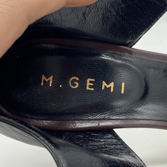 M. Gemi The Cima Pointed Toe Pumps Black Burgundy Leather Heels - Picture 7 of 12